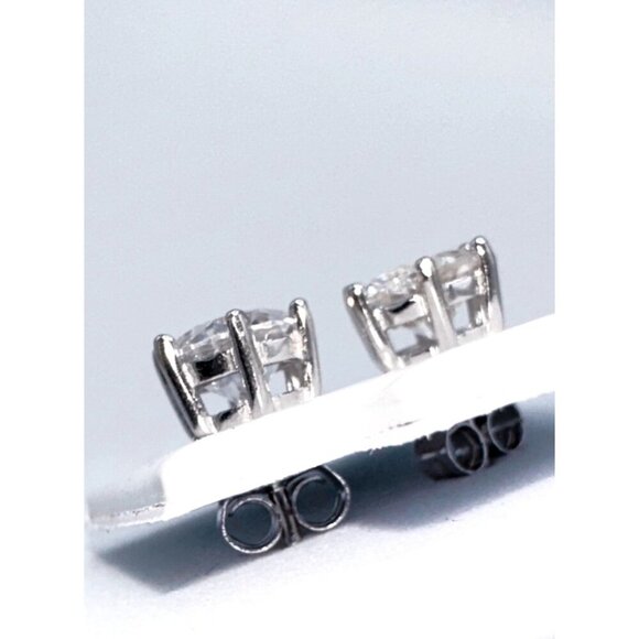 Sterling Silver Cubic Zirconia 1CT Stud Earrings - Picture 5 of 6